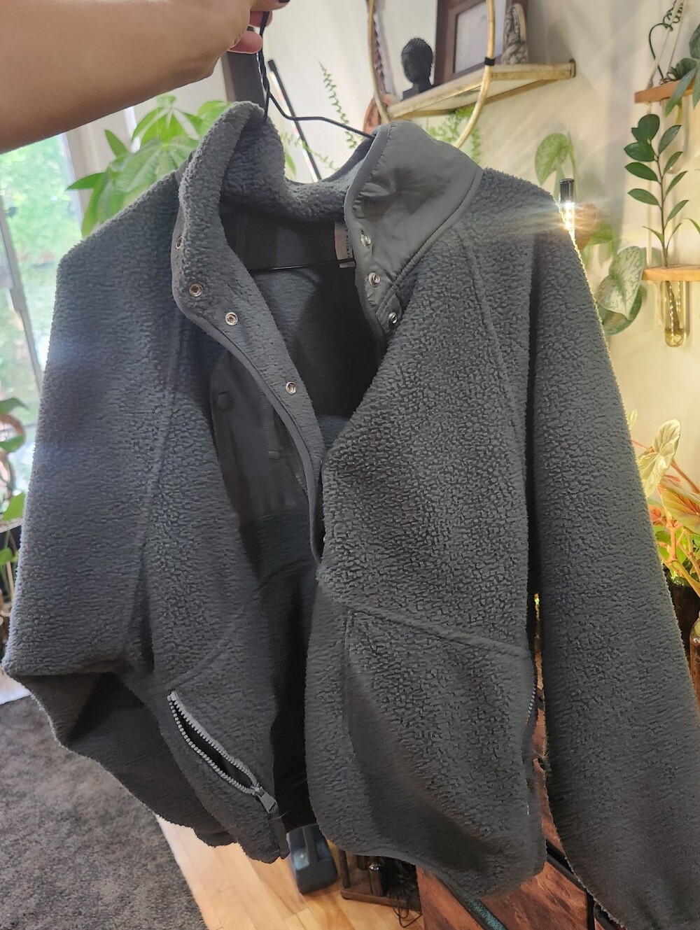 Free People FP Movement Hit The Slopes Fleece Pullover, Slate Blue/Sage - Picture 5 of 12